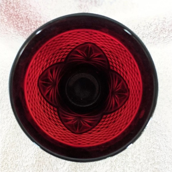 Cristal D'Arques-Durand 6 1/4"x 3" Glasses Antique Ruby Pattern from 1999-2008 - Picture 5 of 8